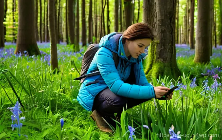 생물종 관찰 기록을 위한 피드백 시스템 구축 - **Prompt:** A young adult (20s-30s), dressed in practical, earth-toned outdoor clothing including hi...