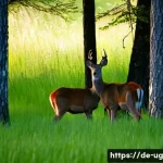 Home 15 생물종 관찰 및 기록의 윤리적 측면 - **Prompt 1: Observing a Shy Deer from a Distance**
"A serene, realistic photograph capturing a s...