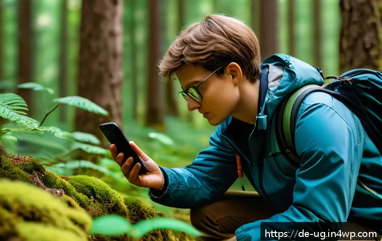 생물종 관찰 기록의 정책적 지원 방안 - A modern biodiversity monitoring scene in a German forest featuring diverse native plants and animal...